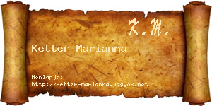 Ketter Marianna névjegykártya